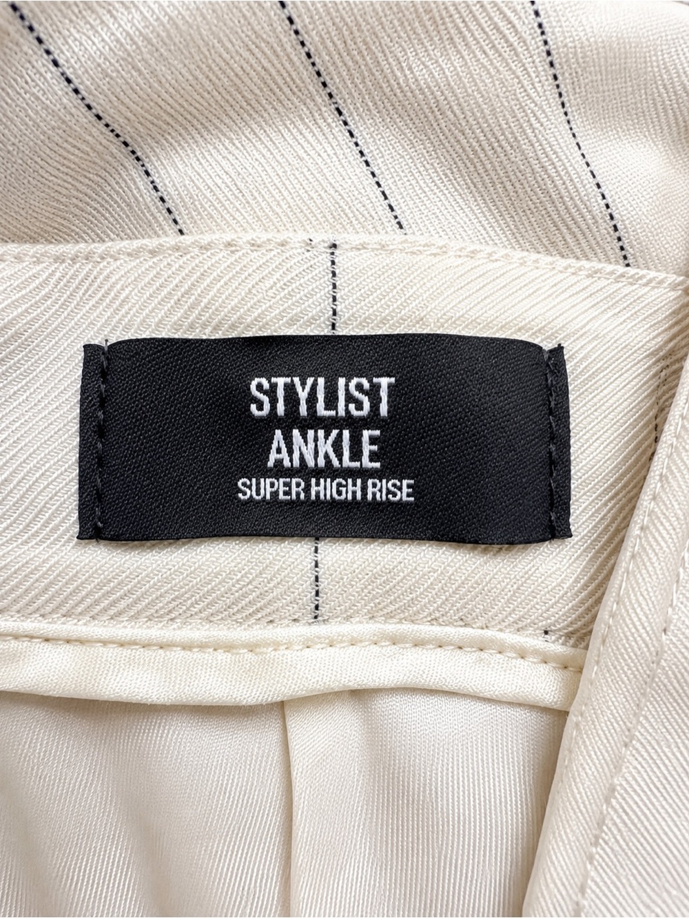 Express Stylist Super High Rise Pinstripe Paperbag Ankle Pants 10R - Picture 5 of 6